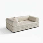 Corduroy Sofa Bed With Sliding Frame | High-resilience Foam Convertible Sleeper Sofa | Medium | Beige