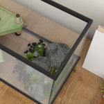 Turtle Tank 28l/50l Glass Turtle Aquarium W/ Easy Drainage, 45 X 25 X 29cm | Black