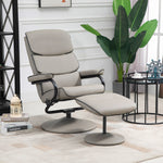 Faux Leather Recliner Chair W/ Ottoman Swivel Lounge Seat