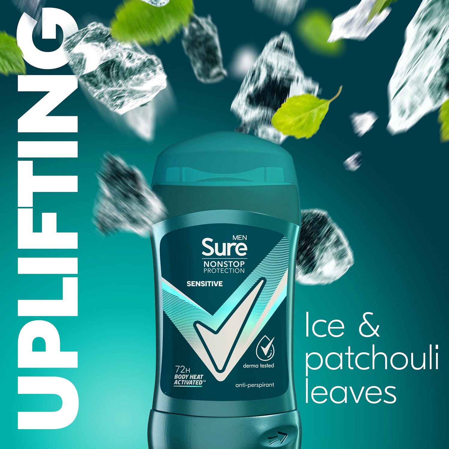 Men Antiperspirant Deodorant Stick Sensitive 72h Nonstop Protection, 3pk, 50ml | 3