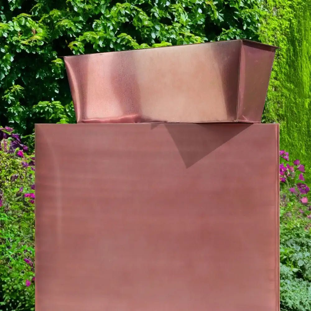 Long Zinc Galvanised Tall Trough Planter | 75cm x 25cm x 90cm | Rose Gold