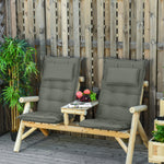2pc Patio Chair Cushion Set, High Back Seat Pads W/ Pillow