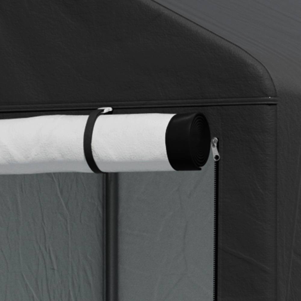 3x5ft Outdoor Storage Shed With Apex Roof – Waterproof Pe Fabric, Galvanized Steel Frame & Roll-up Door