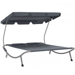 Garden Double Hammock Sun Lounger Day Bed Canopy 2 Pillows