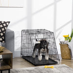 Metal Collapsible Car Dog Cage W/ Removable Tray