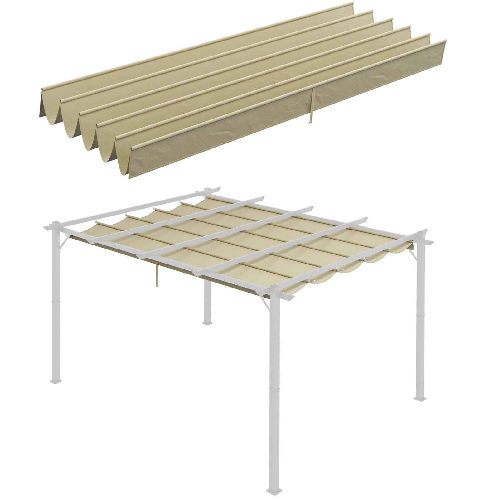 Pergola Cover For 3 X 3m Pergola, Replacement Canopy Only | Cream