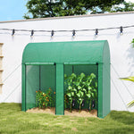 200 X 100 X 178cm Small Tomato Greenhouse With Zipped Doors | Green