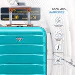 55x40x20cm Lightweight Luggage Hard Shell Cabin Suitcase 60+ Airlines Approved - Carry On Case - 4 Wheels | 55 x 40 x 20cm | Aqua