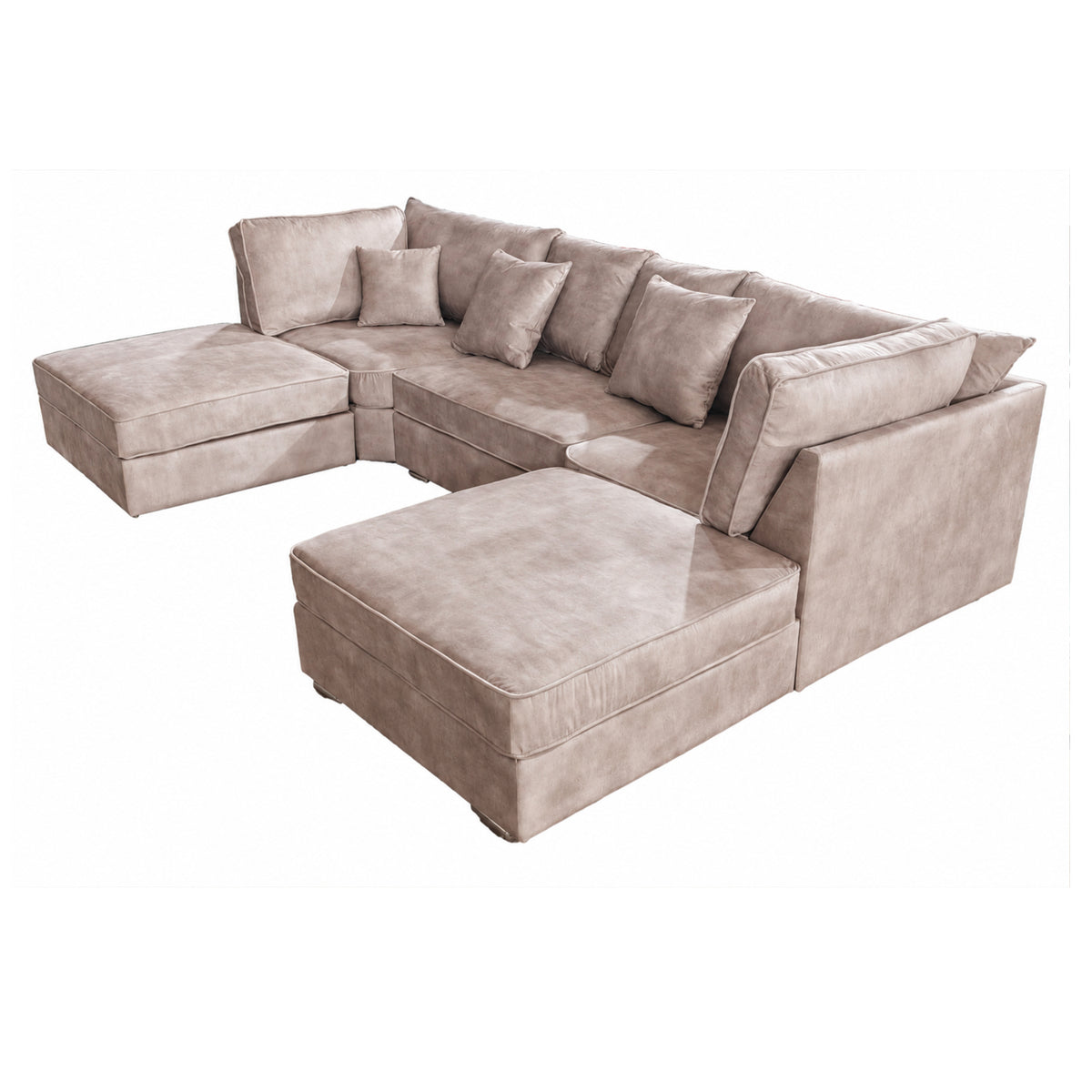 The Chelsea U-shaped Modular Corner Sofa With Deep Seat | 5 Seat | Beige