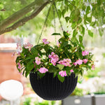 3pcs Black Hanging Flower Baskets – 16.5 Cm Plastic Planters For Home Decor | Black