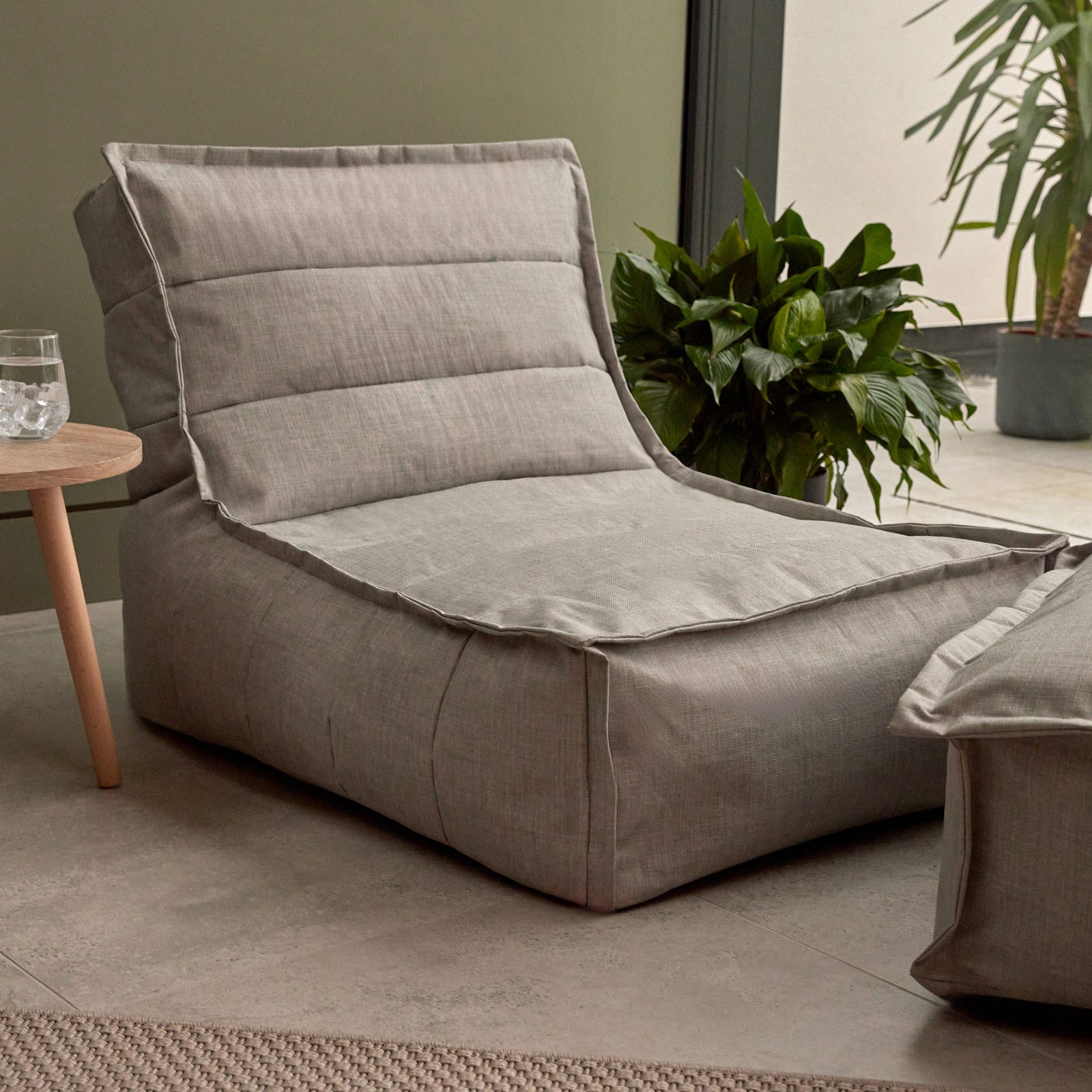 Dolce Indoor Outdoor Bean Bag Lounger Patio Chairs, Grey