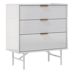Modern White Dresser Cabinet 3/6 Drawer Storage Unit With Gold Handles | Small