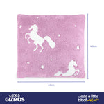 Pink Glow In The Dark Cushion With Unicorn Print Plush Fleece Pillow