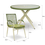 5-piece Rattan Outdoor Dining Set | Green
