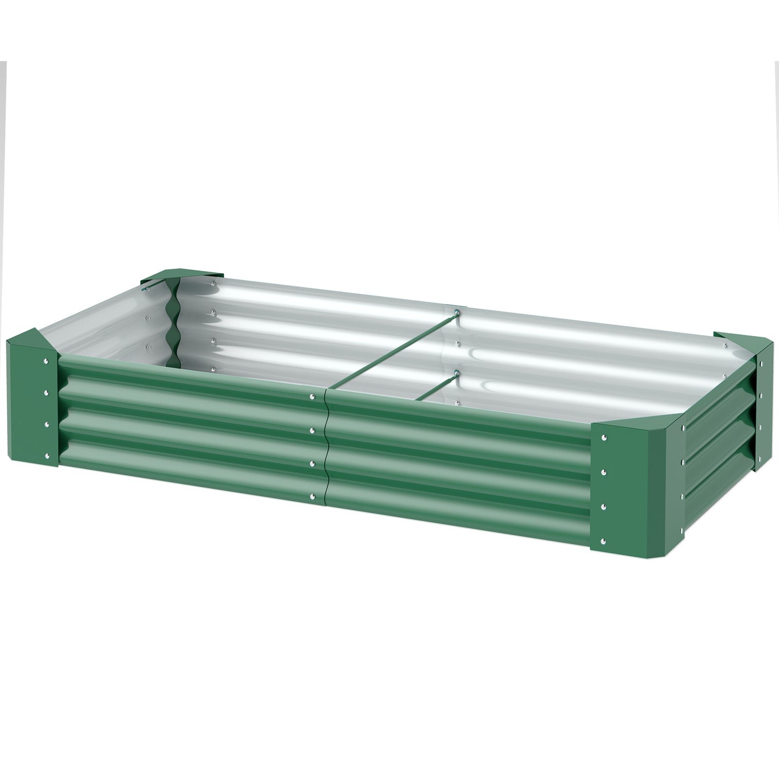 Galvanised Raised Garden Bed, 180x90x30cm | Green