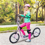 Teen Scooter Children Stunt Scooter W/ 16" Tyres Adjustable Height | Pink