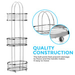 3 Tier Floor Standing Oval Chrome Bathroom Caddy