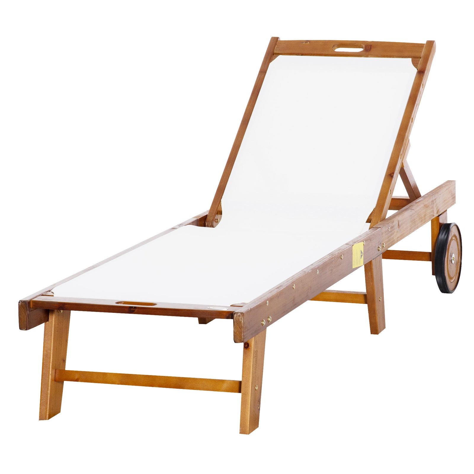 Outdoor Texteline Chaise Lounger W/ Wheels