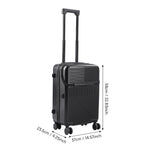 20 Inch Front Opening Suitcase With Tsa Lock And Usb Charging Port | Black