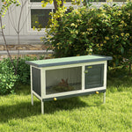 Wooden Rabbit Hutch Bunny Cage Openable Roof For Outdoor 90 X 45 X 65 Cm