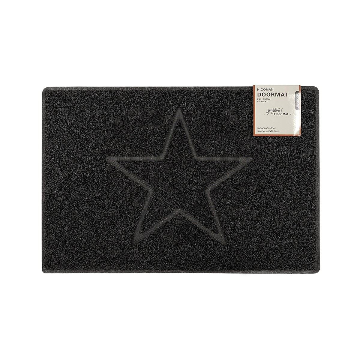 Star Embossed Doormat | Medium | Black
