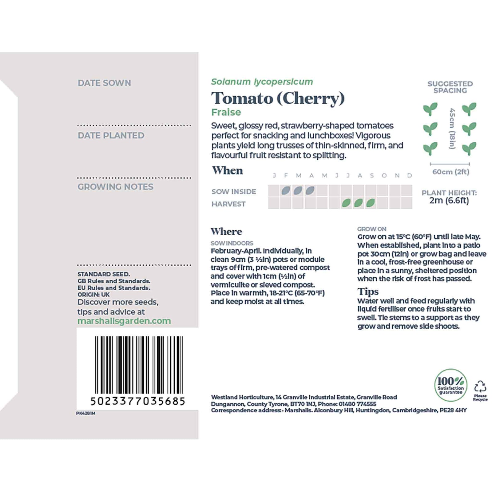 Tomato Seeds 'fraise' - Strawberry-shaped Cherry | 15 Seeds