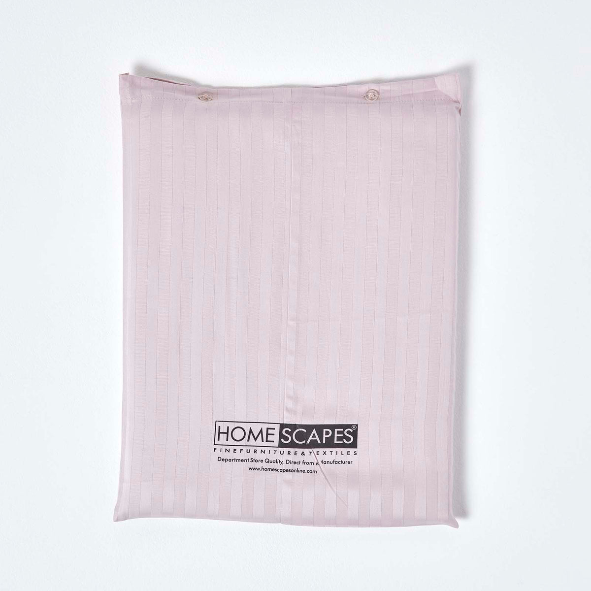 Egyptian Cotton Stripe Duvet Cover With Pillowcase, 330 Tc | Single | Dusky Pink