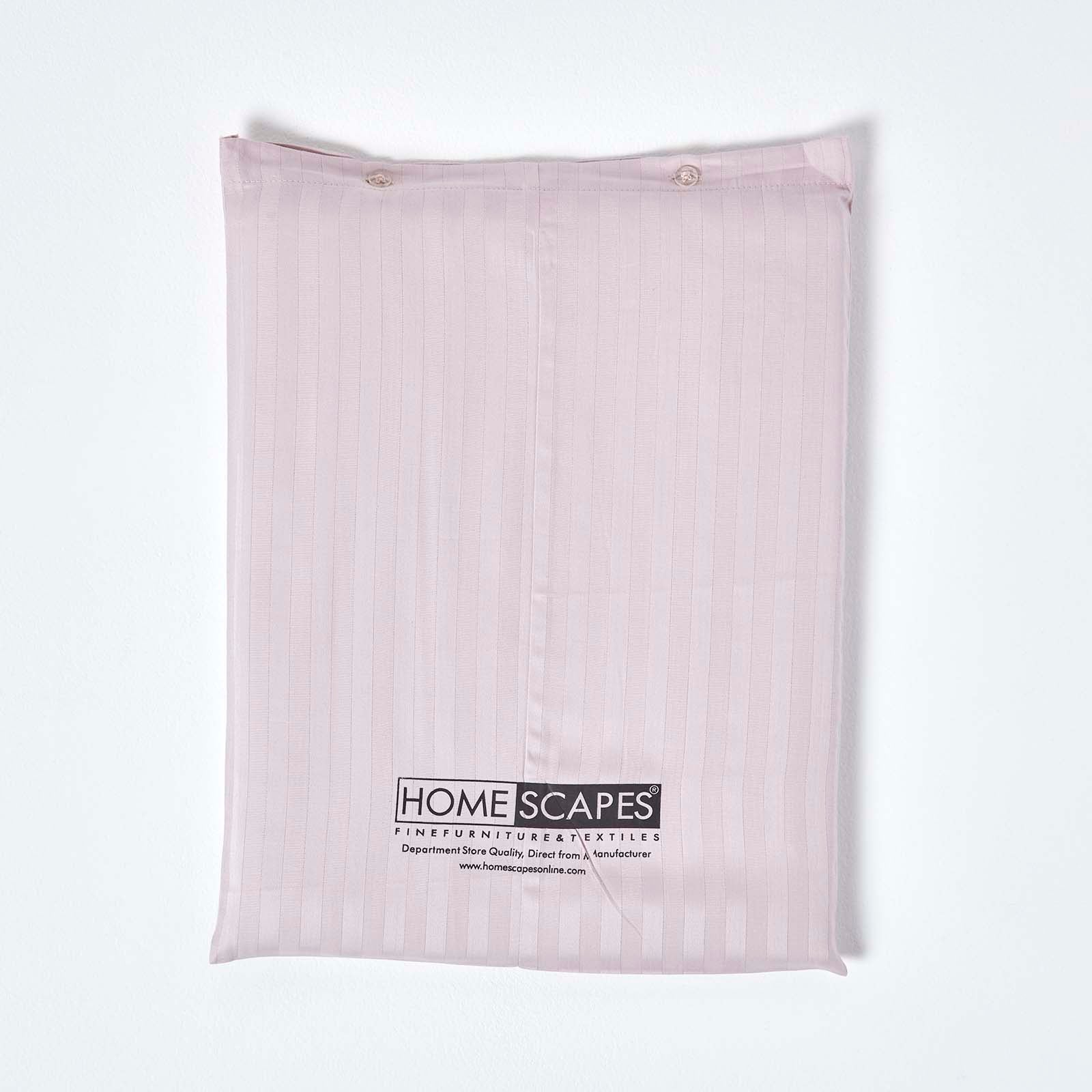 Egyptian Cotton Satin Stripe Fitted Sheet 330 Tc | Small Double | Dusky Pink