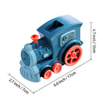 Blue Creative Automatic Domino Laying Train Toy With Light For Children