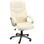 High Back Faux Leather Office Chair | Cream