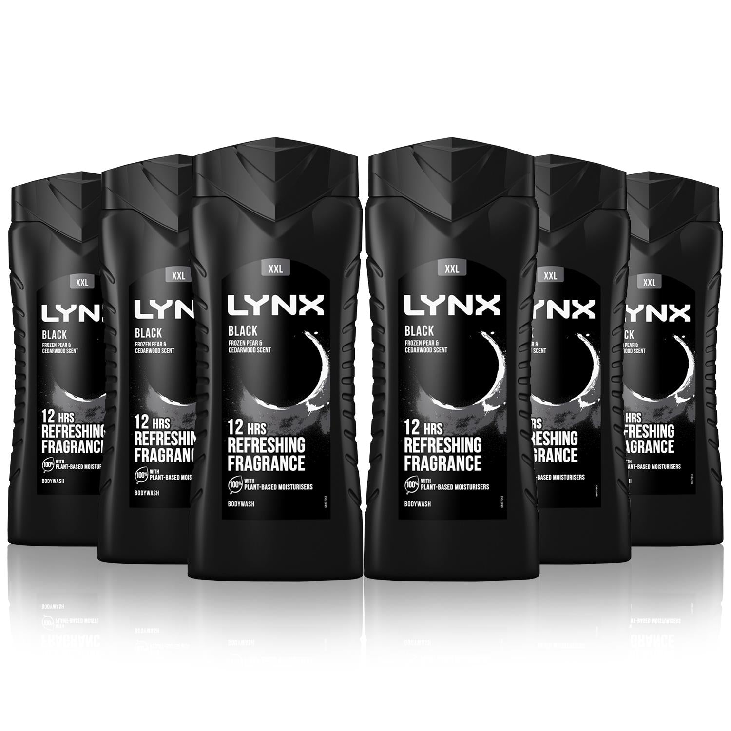 Fresh Charge Shower Gel Body Wash, Black, 500ml, 6 Pack