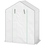 Walk-in Greenhouse W/ 4/8 Shelves, Outdoor Small Greenhouse | Medium | White