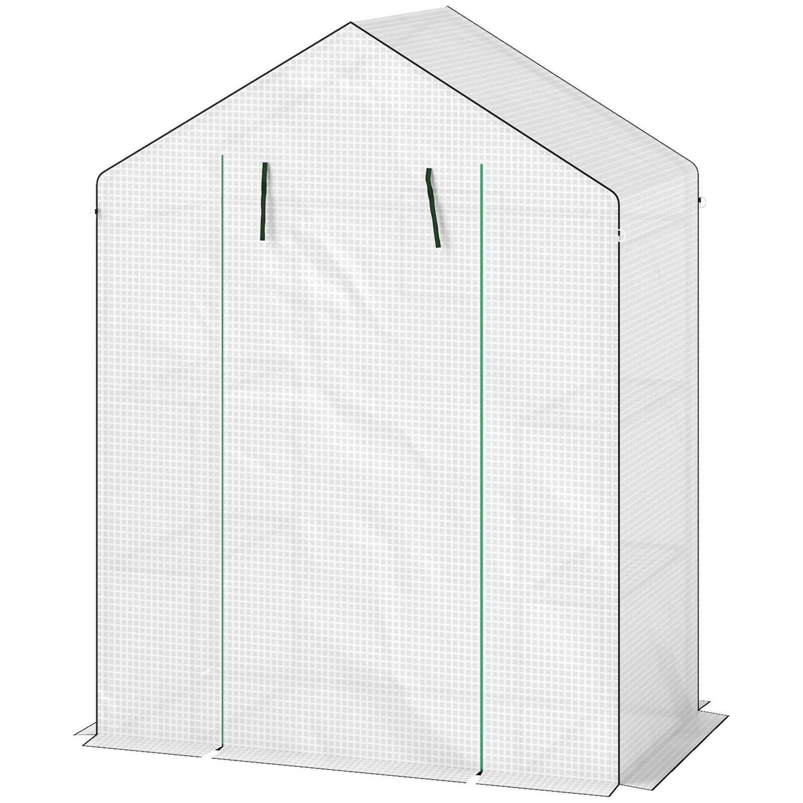 Walk-in Greenhouse W/ 4/8 Shelves, Outdoor Small Greenhouse | Medium | White