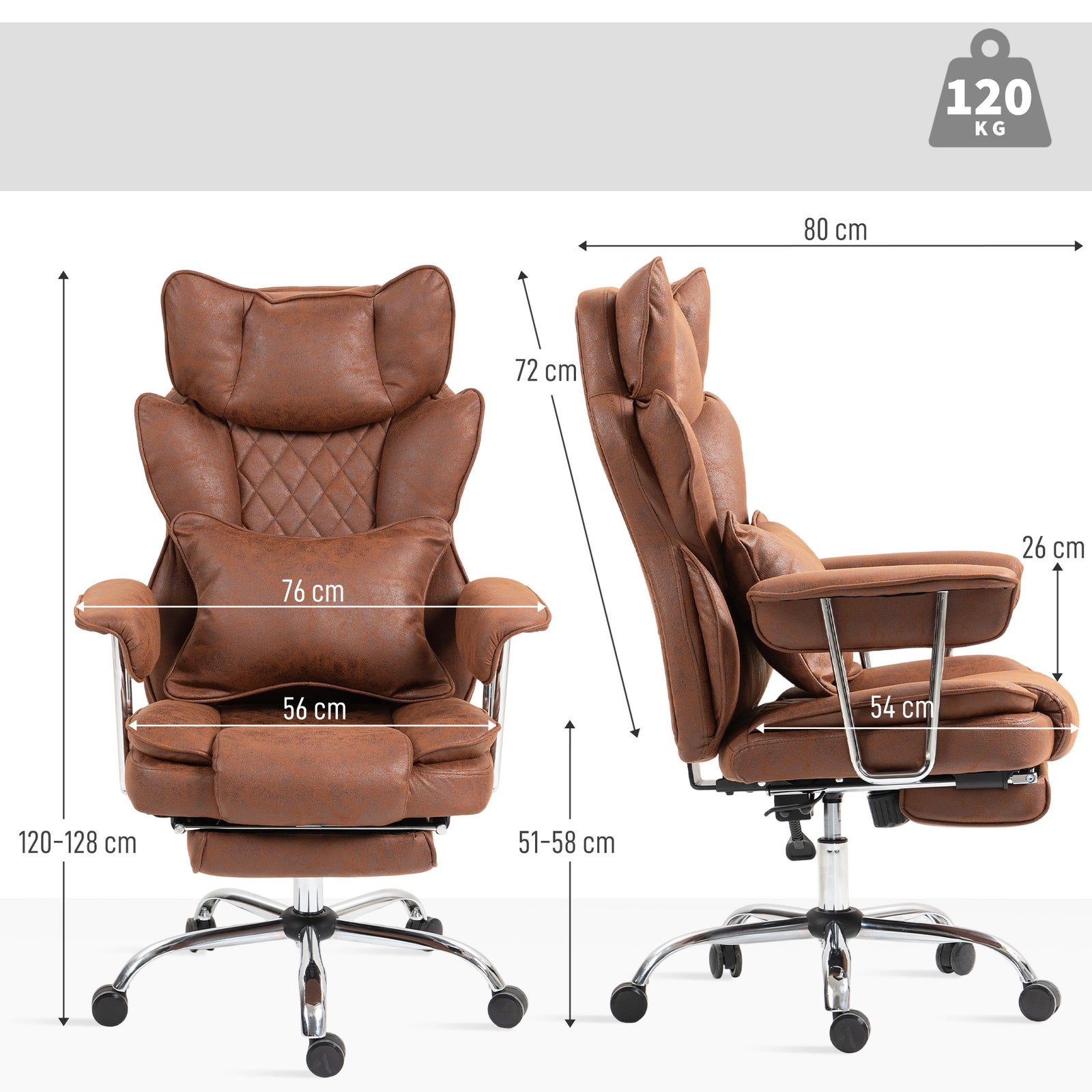 High Back Desk Chair | Dark Brown