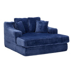 Corduroy Chaise Lounge Sofa Bed | Blue