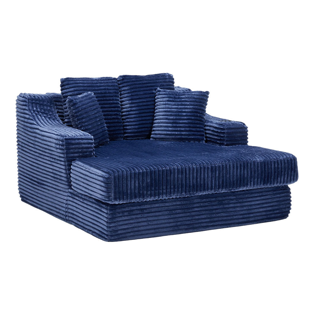 Corduroy Chaise Lounge Sofa Bed | Blue