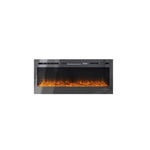 40/50/60-inch Wall Mounted & Recessed Led Electric Fireplace With 12 Flame Colors, Adjustable Brightness & Remote Control | Small