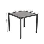 5 Pieces Garden Dining Set Square Garden Dining Table And Chairs Set Grey