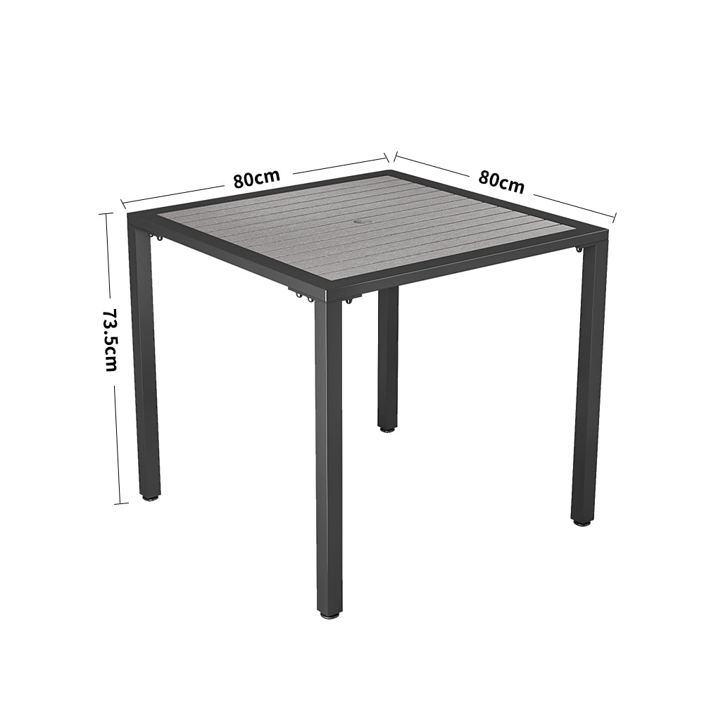 5 Pieces Garden Dining Set Square Garden Dining Table And Chairs Set Grey