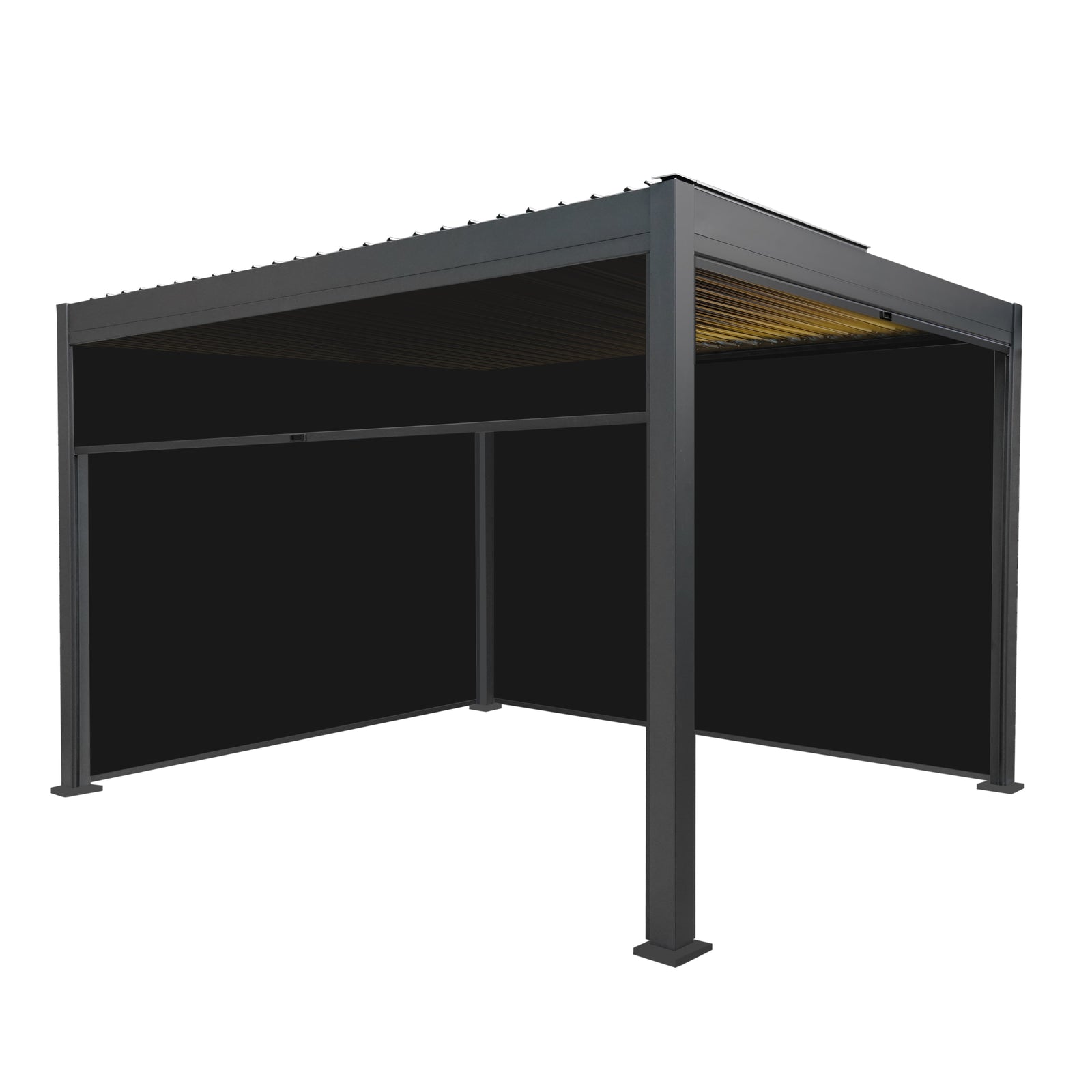 Aluminium Pergola With Anthracite Blinds & Led Lights | 3m x 4m | Anthracite