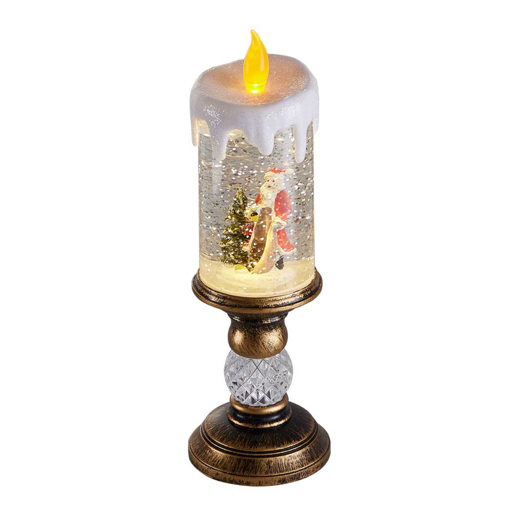 Christmas Led Candle Ornament With Santa Claus Design – Festive Holiday Decoration