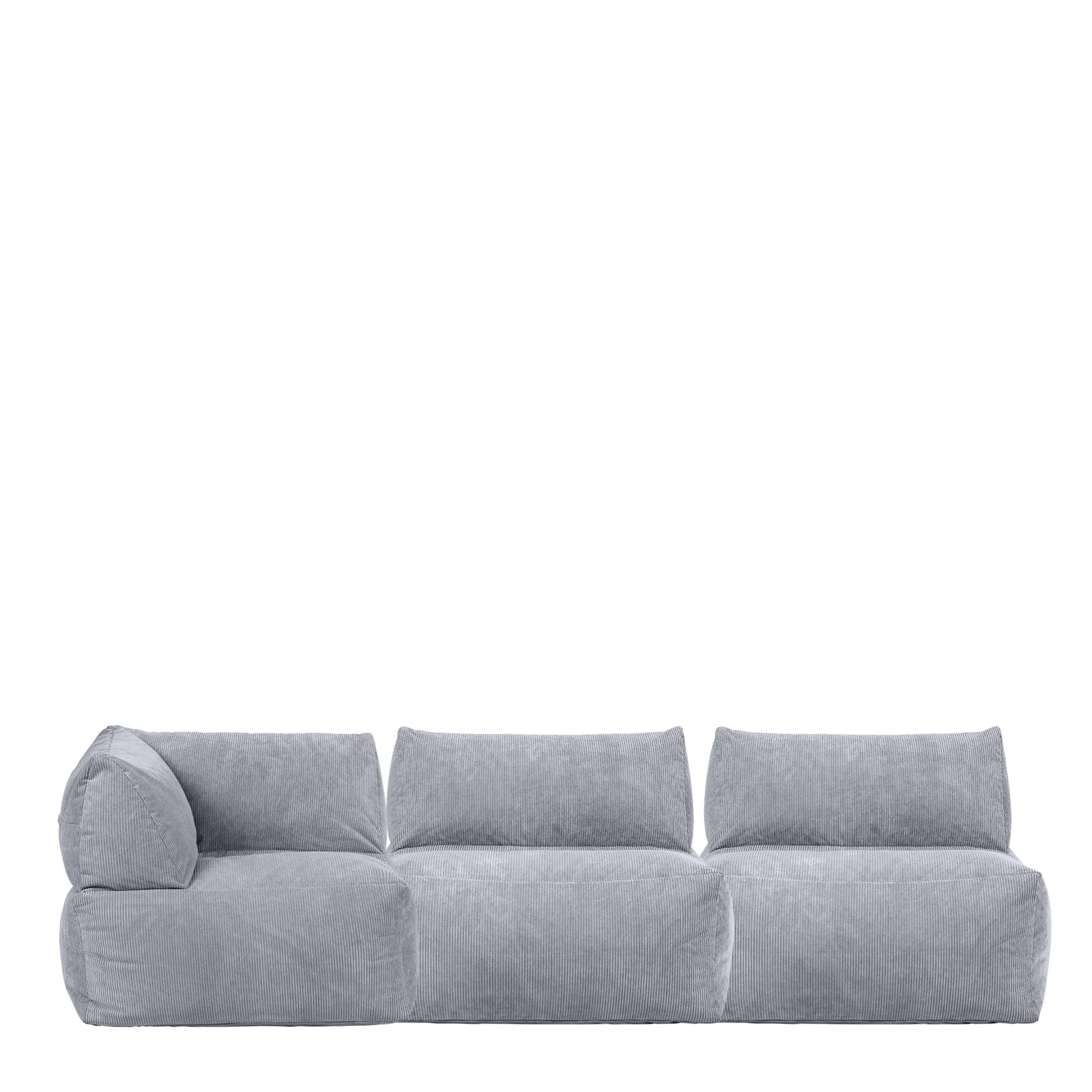 Tetra Cord 3pc Corner Sofa Set | Charcoal