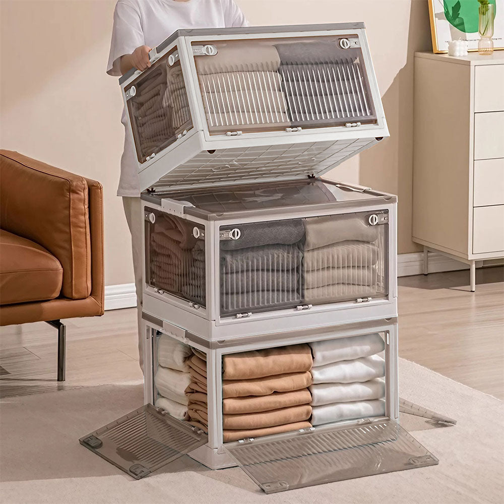 Transparent Folding Storage Box With Wheels