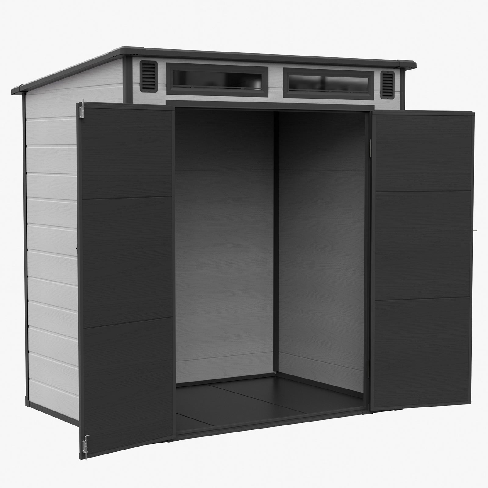 6 X 4ft Outdoor Garden Pent Roof Tool Storage Shed | Dark Grey