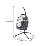 Egg-shaped Hanging Chair With Soft Cushion & Headrest