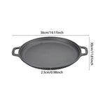 27.5/30/33/35cm Dia Pre-seasoned Round Dual-handle Cast Iron Grill Pan | Medium
