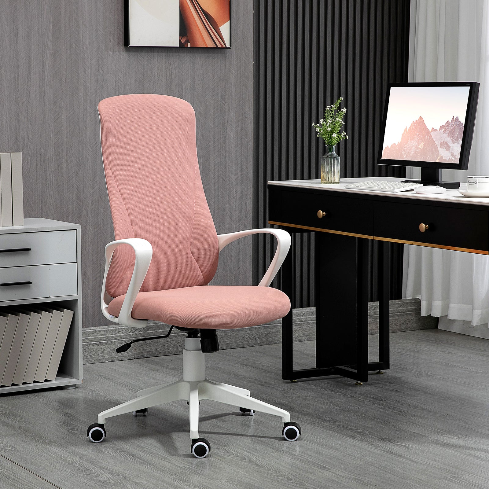 High-back Adjustable Office Chair | Pink