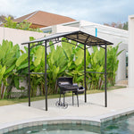 8 X 5ft Outdoor Bbq Protective Gazebo Aluminium W/ 2 Shelves