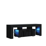 Floe Tv Unit 130cm With Led Lights | Black