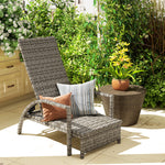 Pe Rattan Adjustable Lounger | Gray